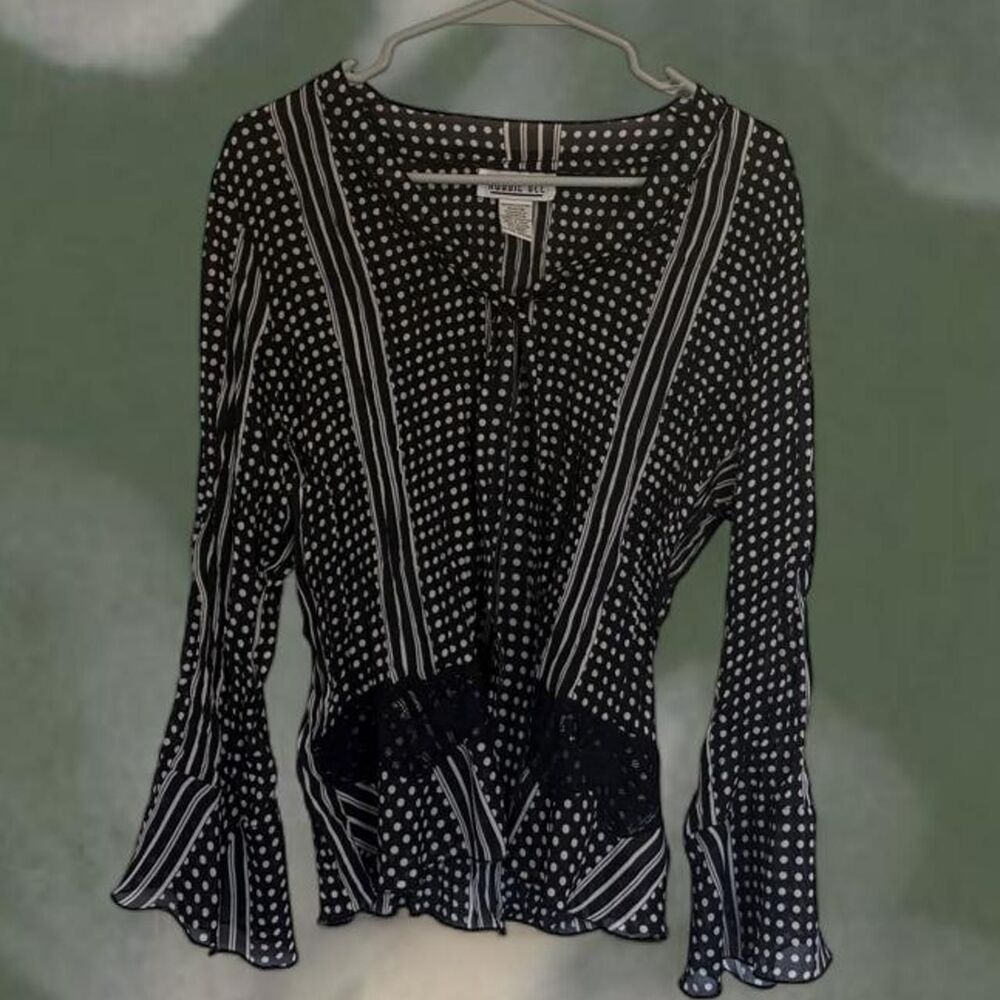 Vintage Robbie Bee Women's Black Polka Dot Blouse